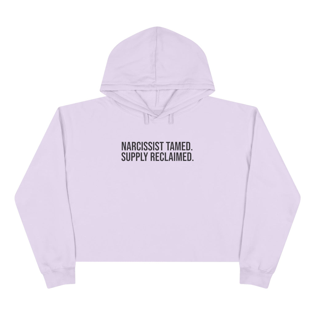 NARCISSIST TAMED. SUPPLY RECLAIMED. LILAC HOODIE