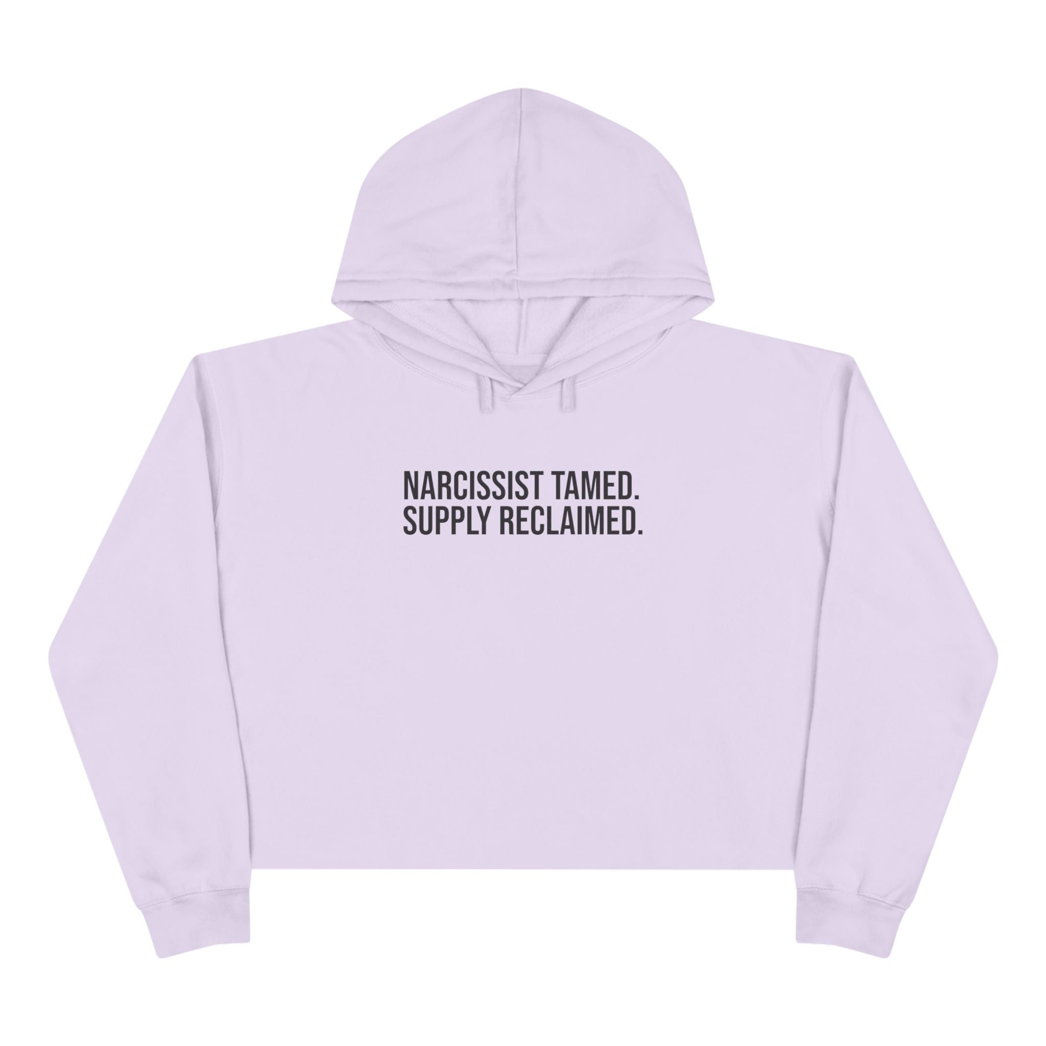 NARCISSIST TAMED. SUPPLY RECLAIMED. LILAC HOODIE