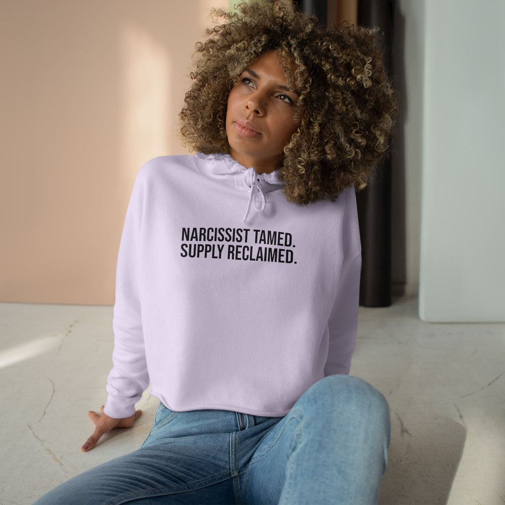 NARCISSIST TAMED. SUPPLY RECLAIMED. LILAC HOODIE